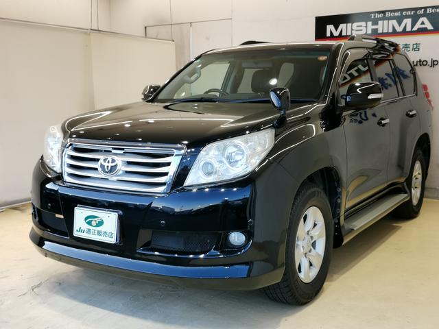 ランドクルーザープラド TX 5名 純正スポイラー 純正ルーフレール LEDヘッドライト リフトアップ 純正アルミ 前後クリアランスソナー ウッド革コンビハン シートカバー スマートキー プッシュスタート 整備記録簿(5枚目)