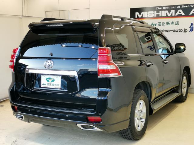 ランドクルーザープラド TX 5名 純正スポイラー 純正ルーフレール LEDヘッドライト リフトアップ 純正アルミ 前後クリアランスソナー ウッド革コンビハン シートカバー スマートキー プッシュスタート 整備記録簿(12枚目)