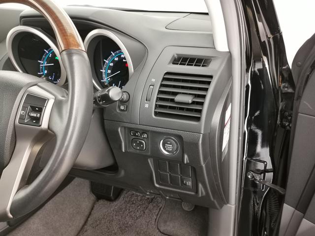 ランドクルーザープラド TX 5名 純正スポイラー 純正ルーフレール LEDヘッドライト リフトアップ 純正アルミ 前後クリアランスソナー ウッド革コンビハン シートカバー スマートキー プッシュスタート 整備記録簿(23枚目)