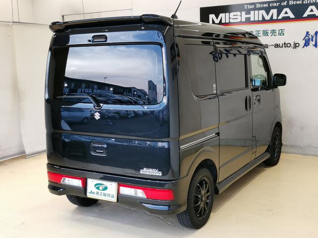 エブリイワゴン ＪＰターボ　レーダーブレーキ　ターボ　エアロ＆社外アルミ　スマートキー　プッシュスタート　社外ナビ＆バックモニター　コンビハンドル　シートカバー　後席リクライニングシート（8枚目）