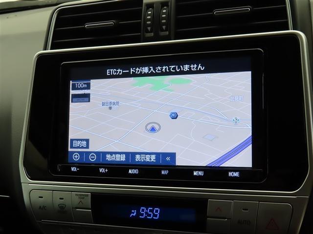 ランドクルーザープラド TX Lパッケージ リアカメラ 1オ-ナ- スマートキ 盗難防止 キーレスエントリー ETC装備 DVD再生可 エアコン LEDランプ レザー アルミホイール パートタイム4WD 横滑り防止システム フルTV ナビ&TV(9枚目)
