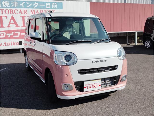 ムーヴキャンバス ストライプスＧ　ナビ　ＥＴＣ　ドラレコ前後　ボディーコーティング　両側電動スライドドア　ＥＳＣ　電動式パーキングブレーキ　ＵＳＢポート　ベンチシート　オートエアコン　フルフラットシート　ホットカップホルダー（4枚目）