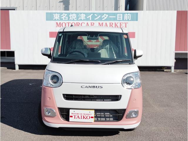 ムーヴキャンバス ストライプスＧ　ナビ　ＥＴＣ　ドラレコ前後　ボディーコーティング　両側電動スライドドア　ＥＳＣ　電動式パーキングブレーキ　ＵＳＢポート　ベンチシート　オートエアコン　フルフラットシート　ホットカップホルダー（6枚目）