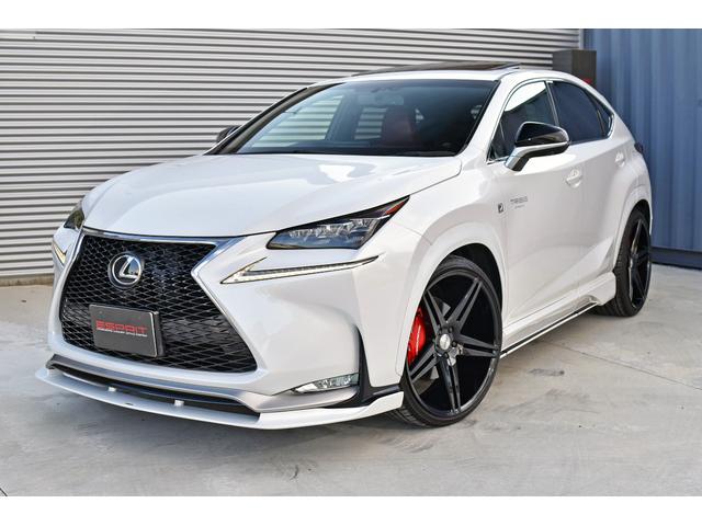 NX NX200t Fスポーツ 3眼LEDヘッドライト 電動ムーンルーフ パワーバックドア 赤革シート ESPRITフルエアロ ローダウン 22インチAW カラードフェンダー 純正ナビフルセグTV Bluetooth バックカメラ(2枚目)