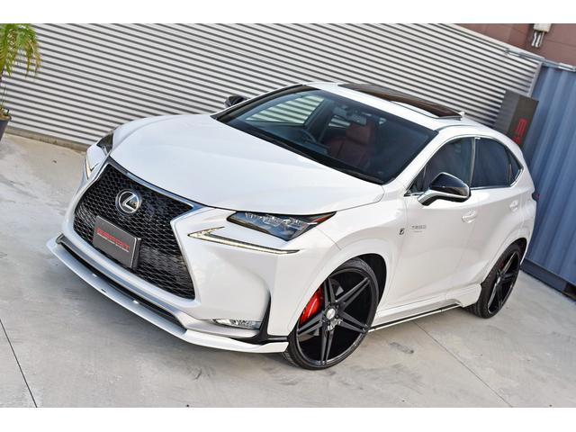 NX NX200t Fスポーツ 3眼LEDヘッドライト 電動ムーンルーフ パワーバックドア 赤革シート ESPRITフルエアロ ローダウン 22インチAW カラードフェンダー 純正ナビフルセグTV Bluetooth バックカメラ(4枚目)