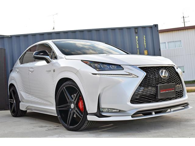 NX NX200t Fスポーツ 3眼LEDヘッドライト 電動ムーンルーフ パワーバックドア 赤革シート ESPRITフルエアロ ローダウン 22インチAW カラードフェンダー 純正ナビフルセグTV Bluetooth バックカメラ(7枚目)