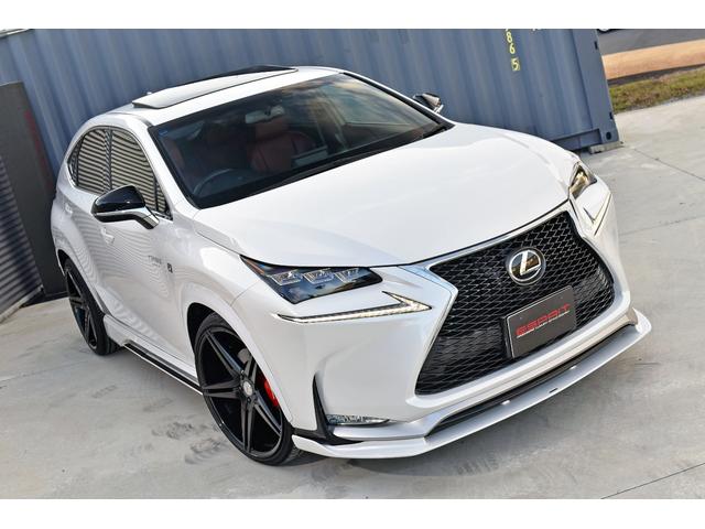 NX NX200t Fスポーツ 3眼LEDヘッドライト 電動ムーンルーフ パワーバックドア 赤革シート ESPRITフルエアロ ローダウン 22インチAW カラードフェンダー 純正ナビフルセグTV Bluetooth バックカメラ(8枚目)