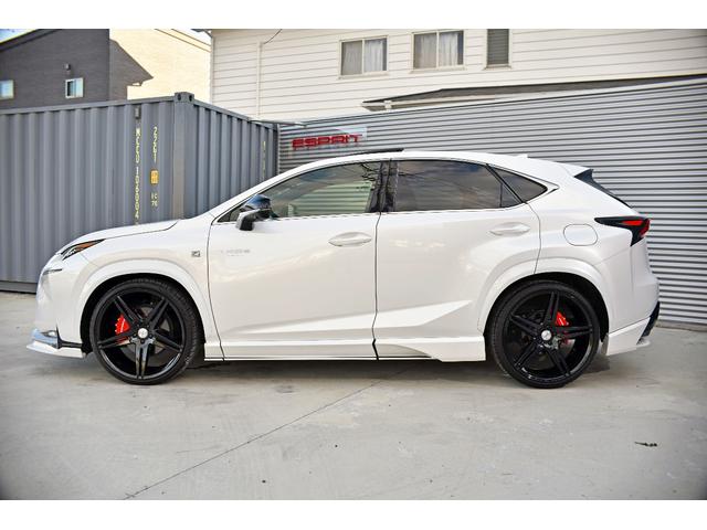 NX NX200t Fスポーツ 3眼LEDヘッドライト 電動ムーンルーフ パワーバックドア 赤革シート ESPRITフルエアロ ローダウン 22インチAW カラードフェンダー 純正ナビフルセグTV Bluetooth バックカメラ(12枚目)