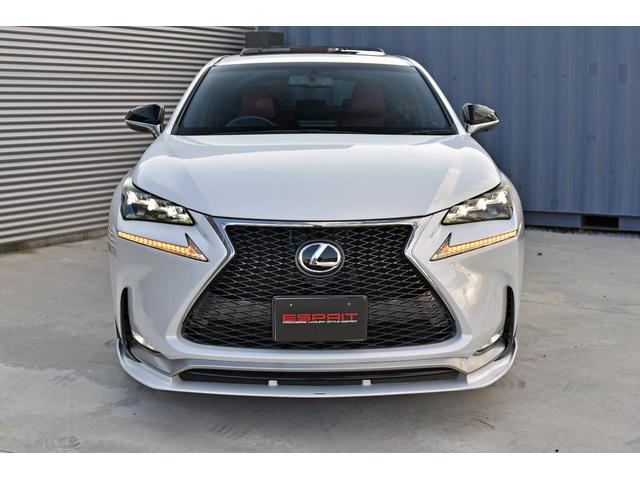 NX NX200t Fスポーツ 3眼LEDヘッドライト 電動ムーンルーフ パワーバックドア 赤革シート ESPRITフルエアロ ローダウン 22インチAW カラードフェンダー 純正ナビフルセグTV Bluetooth バックカメラ(19枚目)