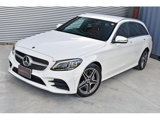 Cクラスステーションワゴン C220d ワゴンアバンギャルド AMGライン 後期モデル Goo保証1年付 レザーエクスクルーシブ 赤革 エアバランスPKG レーダーセーフティ ブルメスターサウンド HUD 純正ナビTV ETC Bluetooth パワーバックドア エアサス(3枚目)