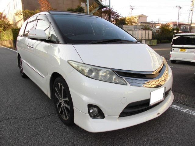 エスティマ アエラス　ツインムールーフ　モデリスタＦスポイラー　メッキグルル　後期純正１８インチアルミ　ナビ　フリップダウンモニター　Ｂカメラ　両側Ｐスライド　ウッドコンビハンドル＆シフトノブ　ハーフレザーシート　ドラレコ（2枚目）