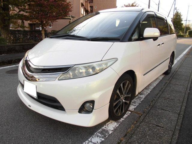 エスティマ アエラス　ツインムールーフ　モデリスタＦスポイラー　メッキグルル　後期純正１８インチアルミ　ナビ　フリップダウンモニター　Ｂカメラ　両側Ｐスライド　ウッドコンビハンドル＆シフトノブ　ハーフレザーシート　ドラレコ（4枚目）