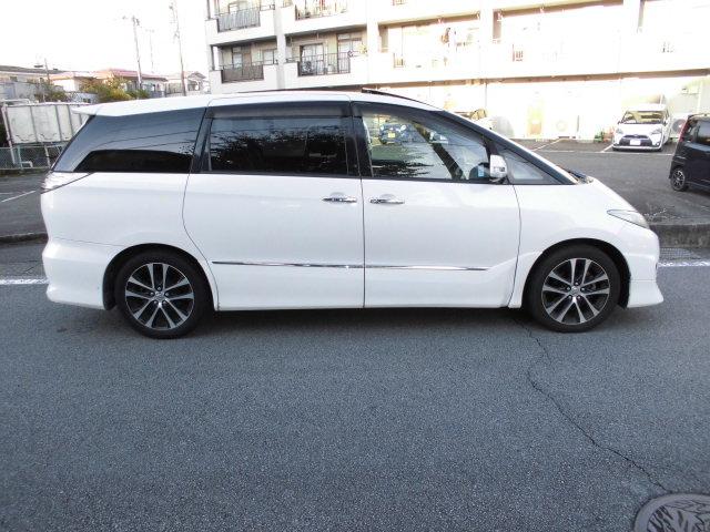 エスティマ アエラス　ツインムールーフ　モデリスタＦスポイラー　メッキグルル　後期純正１８インチアルミ　ナビ　フリップダウンモニター　Ｂカメラ　両側Ｐスライド　ウッドコンビハンドル＆シフトノブ　ハーフレザーシート　ドラレコ（9枚目）