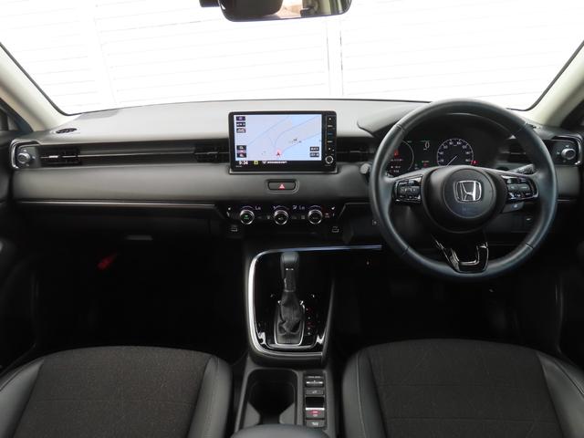 ヴェゼル e:HEVZ 9インチナビ前後ドラレコETC2.0フルセグ録音BトゥースブラインドスポットSヒーターパワーテール2年保証LED延長5年保証対応 LDA 衝突回避支援ブレーキ機能 パノラミックビューモニター 1オナ(3枚目)