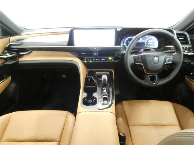 クラウンスポーツ Z ムーンルーフ AWD フルセグテレビ 1オーナー ETC車載器 TVナビ クルコン 横滑り防止装置 エアバッグ 本革 AC100V ミュージックプレイヤー接続可 メモリナビ ドラレコ キーレス ABS(2枚目)