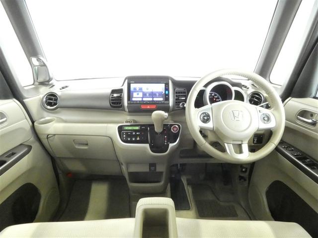 N-BOX G・ターボLパッケージ 左側電動スライド リモコンキー DVD再生可 Bカメ 地デジテレビ ワンオーナ車 セキュリティアラーム ミュージックプレイヤー接続可 ベンチシート AW ナビTV 記録簿 クルーズコントロール ETC(2枚目)