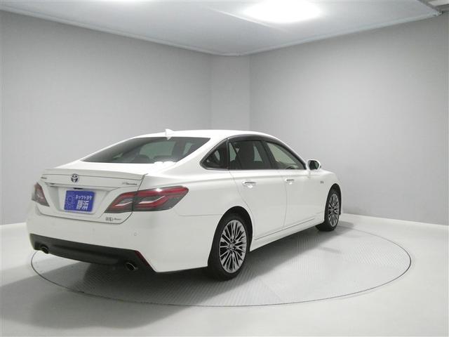 クラウンハイブリッド G-エグゼクティブ Four セーフティセンス ドラレコ付き LEDヘッドライト 純正アルミホイール リアスポイラー スマートキー ETC バックモニター CD/DVD再生付き フルセグメモリーナビ 本革シート オートエアコン(3枚目)