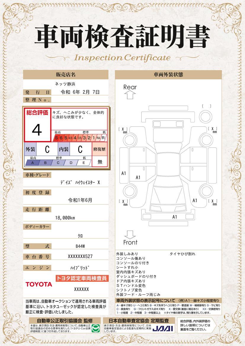 車両状態評価書