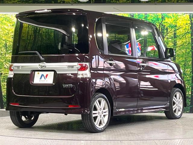 タント カスタムRS ターボ 電動スライドドア 純正SDナビ 禁煙車 スマートキー HIDヘッド ETC オートエアコン 純正15インチアルミ Bluetooth CD DVD再生 フルセグ 革巻きステアリング(17枚目)