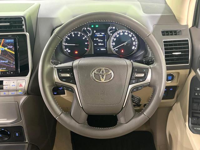 ランドクルーザープラド ＴＸ　Ｌパッケージ　禁煙車　７人乗　後期型　サンルーフ　ＢＩＧ－Ｘ９型ナビ　バックカメラ　シートエアコン　ルーフレール　前席パワーシート　ＥＴＣ　レーダークルーズコントロール　ＬＥＤライト　オートハイビーム　ベージュ革（11枚目）