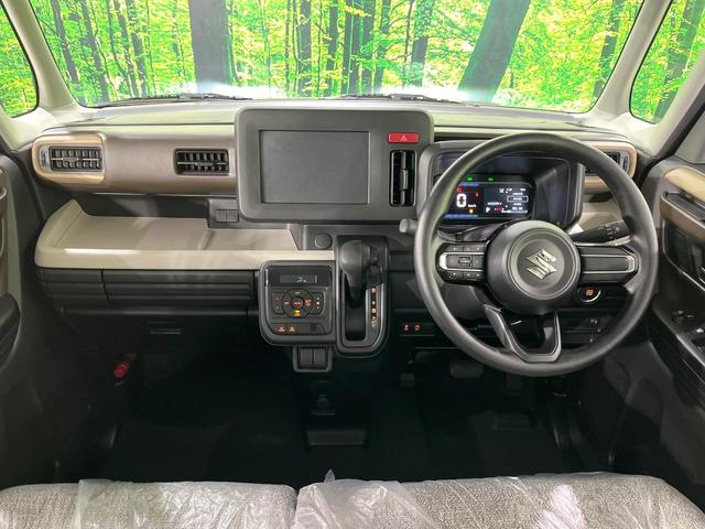 スペーシア ハイブリッドＧ　届出済未使用車　衝突軽減装置　ＬＥＤヘッド　オートライト　オートエアコン　スマートキー　ステアリングスイッチ　誤発進抑制機能　車線逸脱警報　電動格納ミラー　アイドリングストップ　バニティミラー（2枚目）