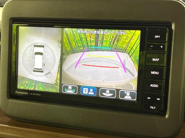 アルトラパンＬＣ Ｘ　２トーンカラー　禁煙車　衝突軽減装置　純正ナビ　全方位モニター　シートヒーター　ＬＥＤヘッド　オートライト　オートエアコン　スマートキー　ドラレコ　Ｂｌｕｅｔｏｏｔｈ　フルセグＴＶ　誤発進抑制機能（5枚目）