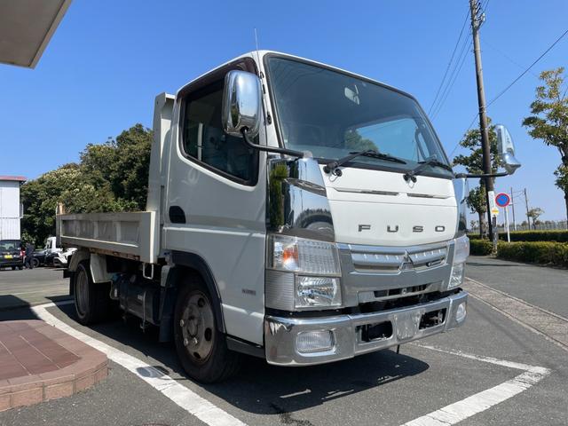 キャンター 全低床ダンプ　全低床強化ダンプ２ｔ積載３０００ｃｃディーゼルターボ５速ＭＴＥＴＣ車載器鳥居枕木荷台内寸長３０３ｃｍ幅１５９ｃｍ煽り高３２ｃｍ床面地上高８１ｃｍ道板掛けＡＵＸ入力キーレスエントリーメンテノート付（5枚目）