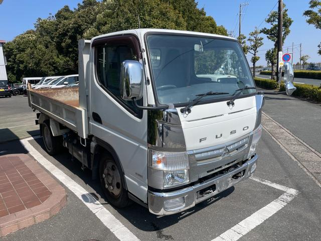 キャンター 全低床ダンプ　全低床強化ダンプ２ｔ積載３０００ｃｃディーゼルターボ５速ＭＴＥＴＣ車載器鳥居枕木荷台内寸長３０３ｃｍ幅１５９ｃｍ煽り高３２ｃｍ床面地上高８１ｃｍ道板掛けＡＵＸ入力キーレスエントリーメンテノート付（6枚目）