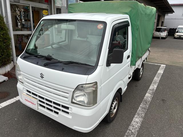 キャリイトラック ＫＣ　エアコンパワステ付２ＷＤ５ＭＴ三方開きメンテナンスノート取説付荷台幌車荷台内寸長さ１９７ＣＭ幅１３８ＣＭ床面地上高６８ＣＭヘッドライトレベライザースペアキースペアタイヤ運転席エアバッグ付（2枚目）