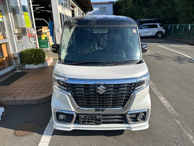 スペーシアカスタム ハイブリッドＸＳターボ　冠水歴車ＥＴＣ車載器インタークーラーターボ運転席シートヒーターパドルシフトパワーアウトレットスマートキー２本Ｐスタートイモビライザー付禁煙車バックカメラ付衝突安全ボディー衝突軽減ブレーキ無し（4枚目）