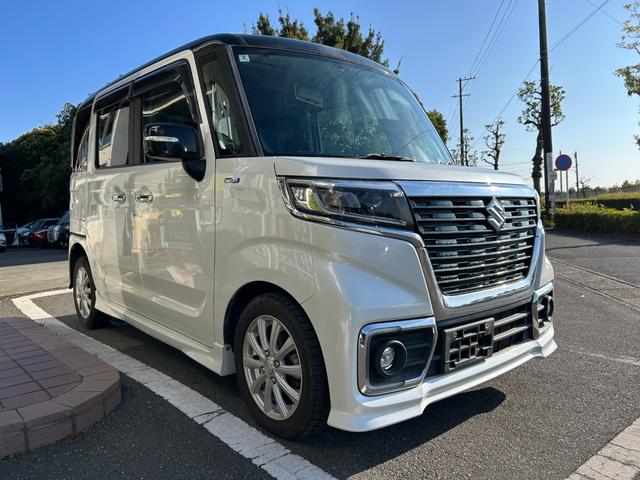 スペーシアカスタム ハイブリッドＸＳターボ　冠水歴車ＥＴＣ車載器インタークーラーターボ運転席シートヒーターパドルシフトパワーアウトレットスマートキー２本Ｐスタートイモビライザー付禁煙車バックカメラ付衝突安全ボディー衝突軽減ブレーキ無し（5枚目）