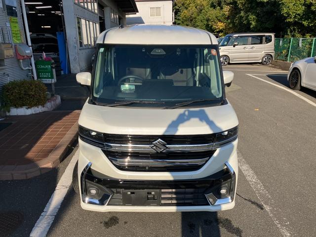 スペーシアカスタム ハイブリッドＸＳターボ　冠水歴車全方位モニター付ナビアップルカカープレイアンドロイドオート対応インタークーラーターボデュアルセンサーブレーキサポートＩＩアダプティブクルコン前席シートヒータードラレコＥＴＣ付両側パワスラ禁煙車（5枚目）