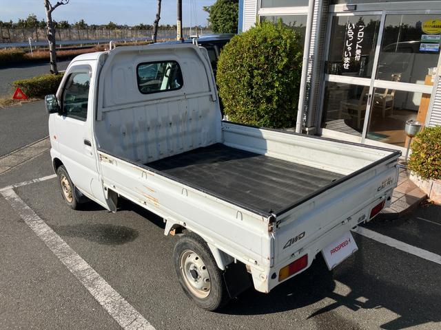 キャリイトラック ＫＵ　４ＷＤ５ＭＴ３方開きエアコンパワステ付ＡＭＦＭラジオ禁煙車ガソリン車ゲートアッパープレート荷台ゴムマットメンテナンスノート取説付き荷台内寸長１９２ｃｍ幅１３８ｃｍ高さ２８ｃｍ（14枚目）