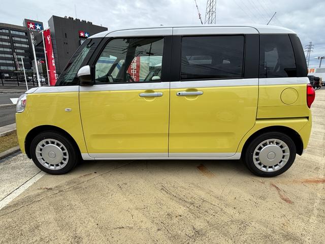 ムーヴキャンバス ストライプスX 14インチフルホイールキャップ キーフリーシステム プッシュボタンスタート UVカットガラス 両側パワースライドドア ハロゲンヘッドライト ラゲージアンダーボックス(8枚目)