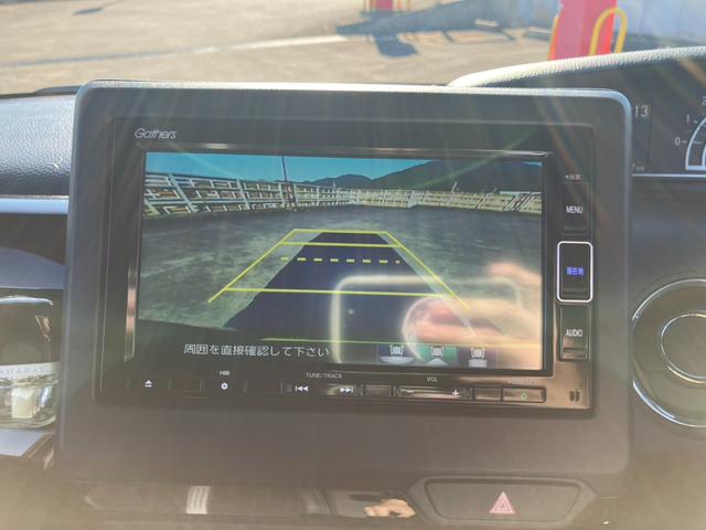 N-BOXカスタム Lターボ 純正ナビ 地デジ バックカメラ 両側パワスラ パドルシフト レーダークルーズコントロール 黒ハーフレザーシート シートヒーター Pセンサー ホンダセンシング 純正15アルミ スマートキー Pスタート(20枚目)