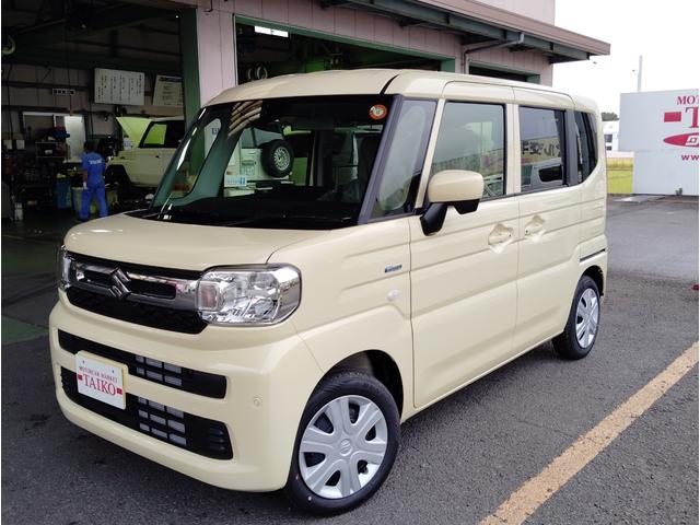 スペーシア ハイブリッドＸ　ナビ　フルセグＴＶ　ＤＶＤ　ＬＥＤヘッドライト　　オートライト　パーキングセンサー　プッシュスタート　フルオートエアコン　電動格納ドアミラー　足踏み式ブレーキ　両側電動スライドドア　シートヒーター（2枚目）