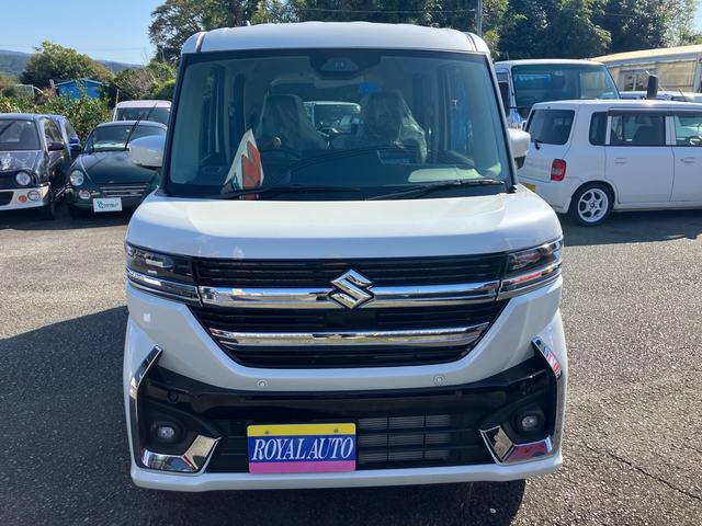 スペーシアカスタム ハイブリッドXSターボ 届出済み未使用車 両側オートスライドドア オーディオレス キーフリー プッシュスタート 純正アルミ 純正エアロ(3枚目)