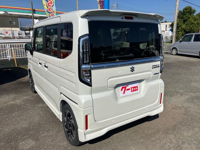 スペーシアカスタム ハイブリッドXSターボ 届出済み未使用車 両側オートスライドドア オーディオレス キーフリー プッシュスタート 純正アルミ 純正エアロ(9枚目)