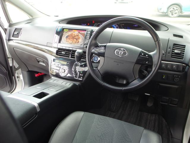 エスティマハイブリッド アエラス プレミアムエディション サンルーフ 4WD 電動ハーフレザーシート 純2列目モニター 純ナビ フルセグ Bカメラ ETC 純17インチAW 両側パワスラ クルーズコントロール ユーザー買取車 禁煙車(2枚目)