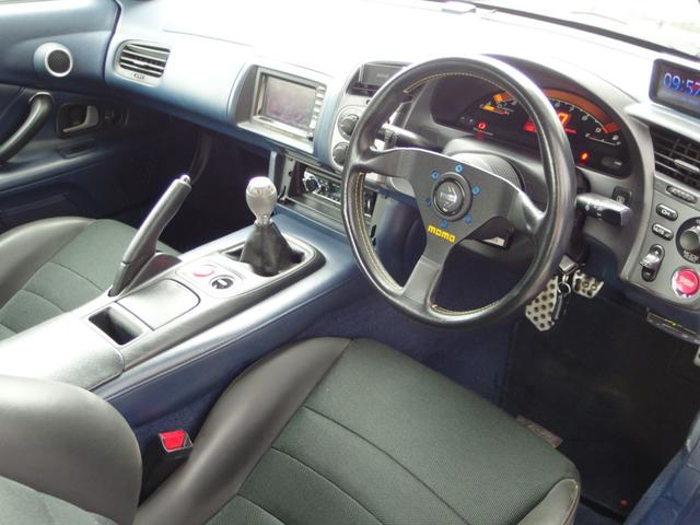 S2000 ベースグレード ミッドナイトパール ENKEI製17AW DG-5製車高調 社外マフラー 社外Rスポイラー ハーフレザーシート ETC ユーザー買取 禁煙(2枚目)