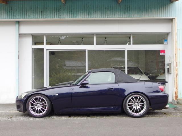 S2000 ベースグレード ミッドナイトパール ENKEI製17AW DG-5製車高調 社外マフラー 社外Rスポイラー ハーフレザーシート ETC ユーザー買取 禁煙(11枚目)