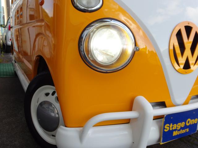 エブリイワゴン ＪＰ　ワーゲンバスルック　ルーフキャリア　皮調シートカバー　２列目モニター　外ナビ　フルセグ　ＥＴＣ　インパネ回り塗装（3枚目）