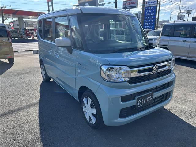 スペーシア ハイブリッドX 届出済未使用車 新車保証継承渡 ナビ半キ 運転席エアバッグ デュアルセンサーブレーキ サイドエアバッグ 電格ミラー 運転席助手席エアバッグ 前席シートヒーター LED ESP オットマン スマートキー(5枚目)