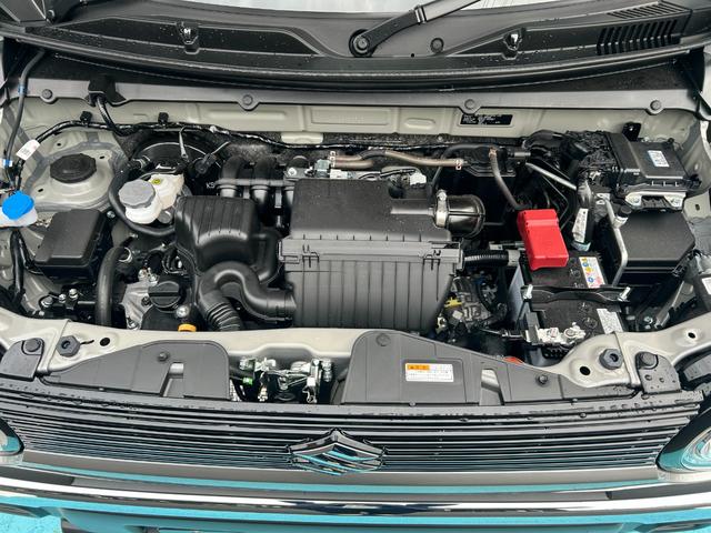 ハスラー タフワイルド　届出済未使用車　新車保証継承渡　ナビ半キャ　前後誤発進抑制　追従クルコン　アイドリングＳ　電動格納式ドアミラー　セキュリティアラーム　シートヒーター搭載　パワーステアリング　横滑り防止システム　ＰＷ（63枚目）