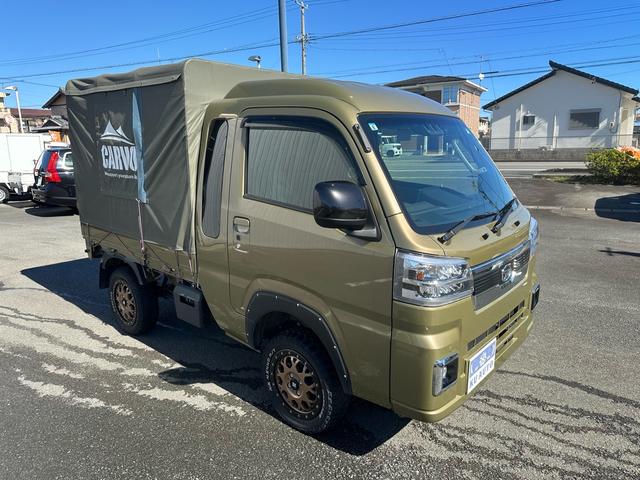 ハイゼットトラック ジャンボエクストラ ワンオーナー車・CVT 2.5インチリフトアップ・4WD・ドラレコ・9inchディスプレイオーディオ・バックカメラ・エクストリーム14インチAW・ETC・スマートキー LEDヘッドライト フォグランプ(3枚目)