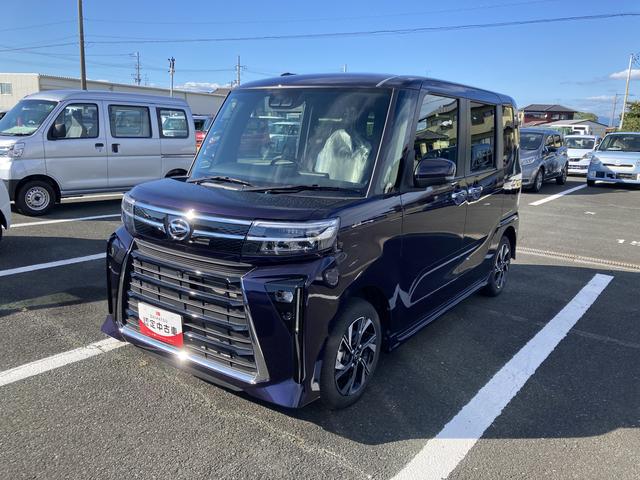 タント カスタムＸ　１４インチアルミホイール　大型エアロバンパー　フルＬＥＤヘッドランプ　オート格納式カラードドアミラー　両側パワースライドドア　キーフリーシステム　プッシュボタンスタート（6枚目）