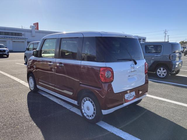 ムーヴキャンバス ストライプスGターボ 14インチフルホイールキャップ キーフリーシステム プッシュボタンスタート UVカットガラス 両側パワースライドドア ハロゲンヘッドライト ラゲージアンダーボックス(9枚目)