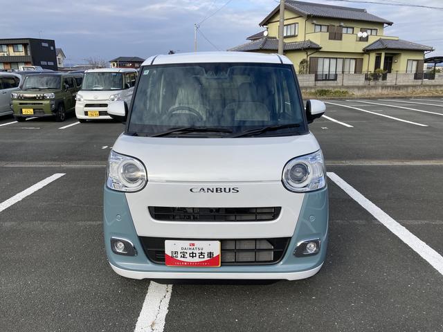 ムーヴキャンバス ストライプスＧターボ　１４インチフルホイールキャップ　ＬＥＤヘッドランプ　ＬＥＤフォグランプ　ホっとカップホルダー　両側パワースライドドア　キーフリーシステム　プッシュボタンスタート　ＵＶカットガラス（2枚目）