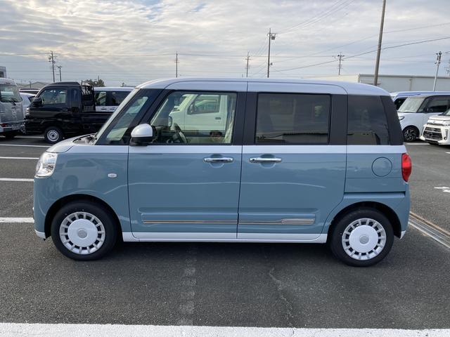 ムーヴキャンバス ストライプスＧターボ　１４インチフルホイールキャップ　ＬＥＤヘッドランプ　ＬＥＤフォグランプ　ホっとカップホルダー　両側パワースライドドア　キーフリーシステム　プッシュボタンスタート　ＵＶカットガラス（4枚目）