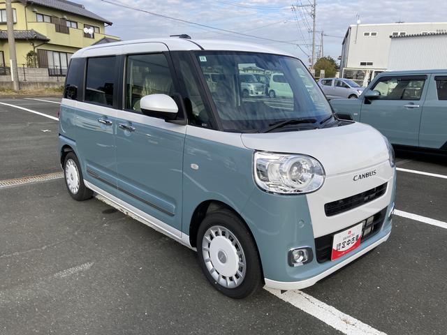 ムーヴキャンバス ストライプスＧターボ　１４インチフルホイールキャップ　ＬＥＤヘッドランプ　ＬＥＤフォグランプ　ホっとカップホルダー　両側パワースライドドア　キーフリーシステム　プッシュボタンスタート　ＵＶカットガラス（7枚目）